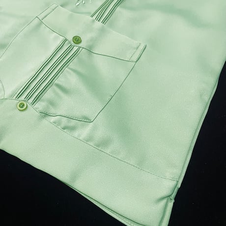 【予約】【半袖】【IMP-DE-15S-LIGRE-42】【 DEADSTOCK 】【S/S GUAYABERA】【LIME GREEN】【ライムグリーン】