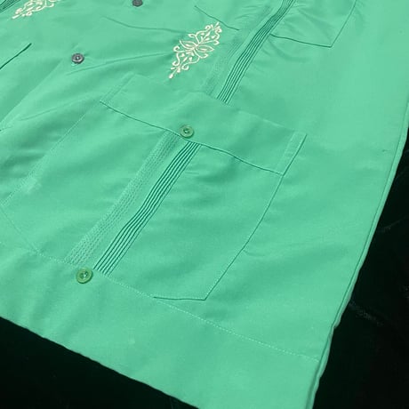 【予約】【半袖】【サイズ44(3XL)】【IMP-DE-37S-TQ-44】【 DEADSTOCK 】【S/S GUAYABERA】【TARQUOISE】  【ターコイズ】