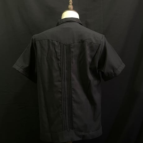 【半袖】【サイズ38(L)】【IMP-DE-24S-BW-38】【 DEADSTOCK 】【S/S GUAYABERA】【BLACKxWHITE】【黒x白】