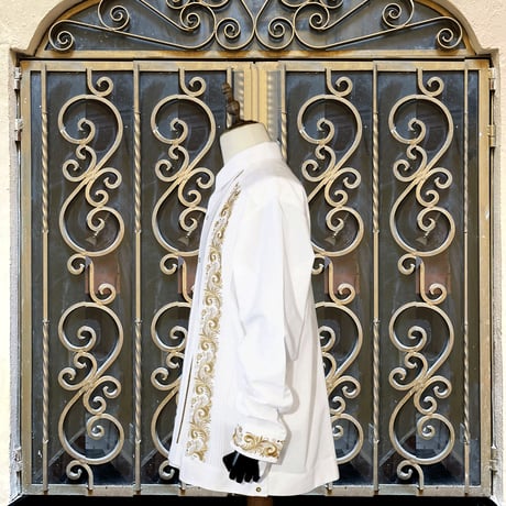 【お取り寄せ商品】【長袖】【袖刺繍】【IMP-101L-WG】【 L/S GUAYAMISA 】【 WHITE x GOLD 】【 白 x 金 】