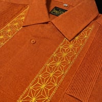 【2027年7月31日までにお届け】【受注生産】【半袖】【 ESGS-04S-ORG】【S/S REJILLADA ASA 】【 麻の葉柄 】【 ORANGE x GOLD 】【橙x金】