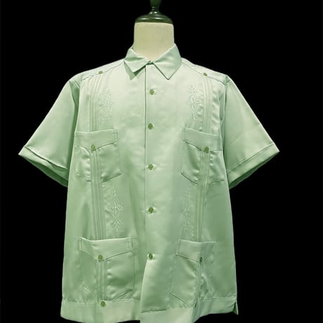 【予約】【半袖】【IMP-DE-15S-LIGRE-42】【 DEADSTOCK 】【S/S GUAYABERA】【LIME GREEN】【ライムグリーン】