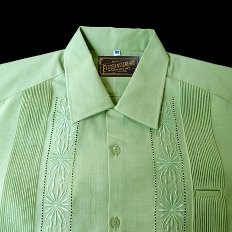 【2027年7月31日までにお届け】【受注生産】【半袖】【 ESG-01S-PIS 】【 S/S GUAYABERA 】【 REJILLADA 】【 PISTACHIO 】【ピスタチオ】