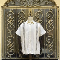 【予約商品】【半袖】【麻の葉柄】【 ESGS-10S-OFB】【 S/S GUAYAMISA ASA 】【OFF WHITExBLACK】 【オフホワイトx黒】