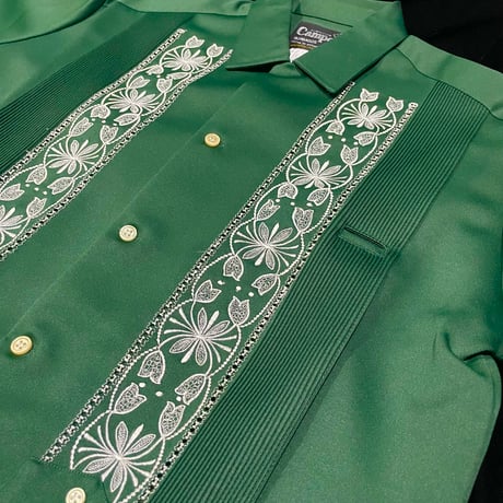 【予約】【半袖】【サイズ36(M)】【IMP-DE-22S-GRE-36】【 DEADSTOCK 】【S/S GUAYABERA】【GREEN】【緑】