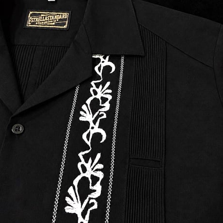 【ESG-20S-BS】【REJILLADA 】【S/S GUAYABERA】【BLACKxSILVER】 【黒x銀】