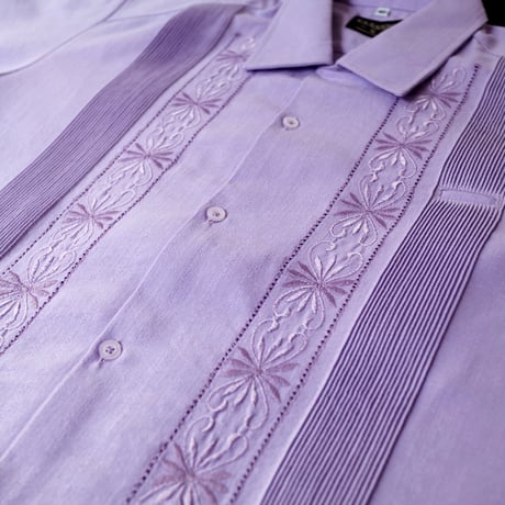 【2027年7月31日までにお届け】【受注生産】【半袖】【 ESG-01S-LA 】【 S/S GUAYABERA 】【 REJILLADA 】【 LAVENDER 】【 ラベンダー 】
