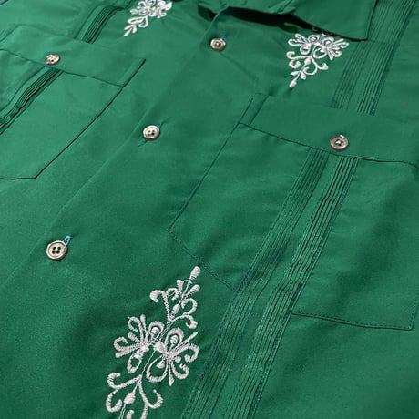【予約】【長袖】【IMP-DE-01L-GRE-36】【 DEADSTOCK 】【S/S GUAYABERA】【GREEN】 【緑】