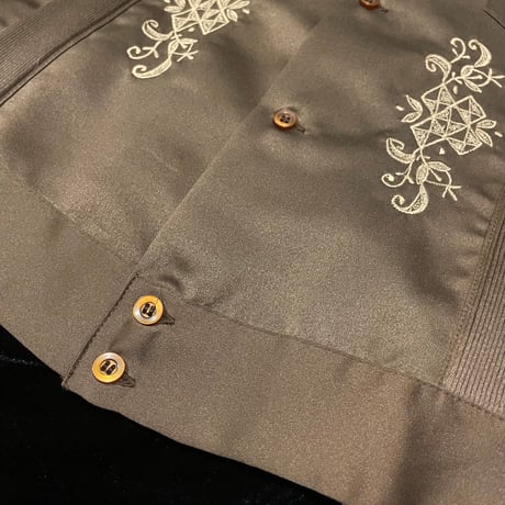 【予約】【半袖】【サイズ38(L)】【IMP-DE-28S-CH-38】【 DEADSTOCK 】【S/S GUAYABERA】【CHOCOLATE】  【茶色】