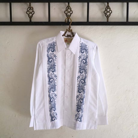 【お取り寄せ商品】【長袖】【IMP-COL-100L-WBL】【GUAYABERAS COLLI】【 L/S GUAYAMISA 】【 WHITExBLUE 】【 白 x 青 】