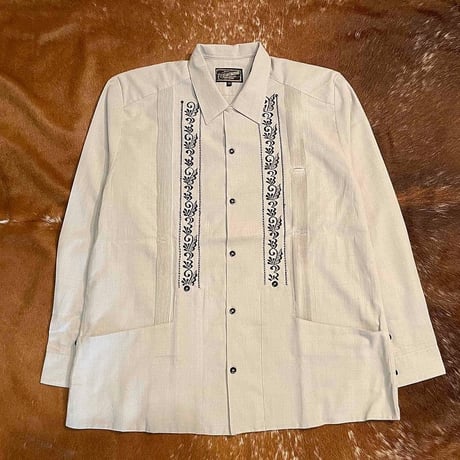 【2027年7月31日までにお届け】【受注生産】【長袖】【 ESG-20L-GRB 】【 L/S GUAYABERA 】【 REJILLADA 】【 GRAY x BLACK 】【 グレー x 黒 】