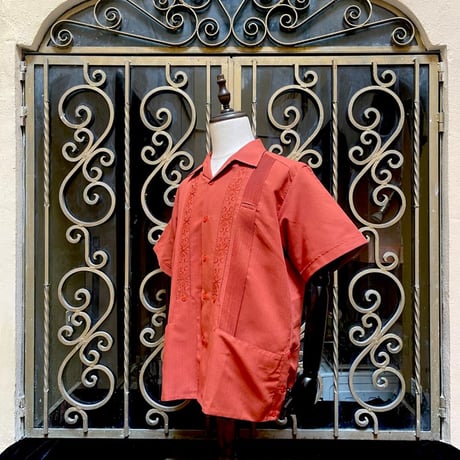 【2027年7月31日までにお届け】【受注生産】【半袖】【 ESG-01S-OR 】【 S/S GUAYABERA 】【 REJILLADA 】【 ORANGE 】【 オレンジ 】
