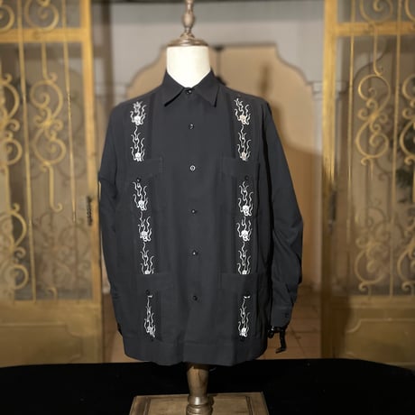【2027年7月31日までにお届け】【受注生産】【長袖】【SHOTA CALAVERA】【 ESGS-07L-BW】【 L/S CUBANA 】【BLACKxWHITE】 【黒x白】