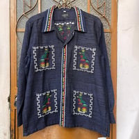 【長袖】【Lサイズ】【IMP-QTZ-LS28-BUM】【GUATEMALA】【 L/S QUETZAL SHIRTS】【GRAYxMULTI COLOR】【グレーxマルチカラー】