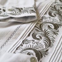 【お取り寄せ商品】【長袖】【袖刺繍】【IMP-101L-WS】【 L/S GUAYAMISA 】【 WHITE x SILVER 】【 白 x 銀 】