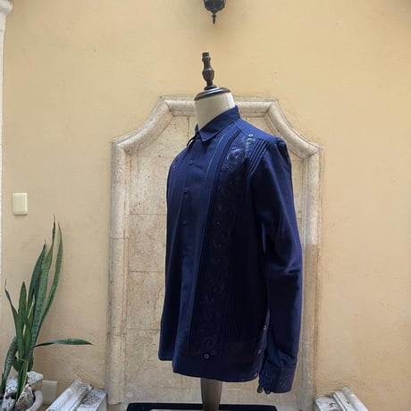 【予約商品】【長袖】【袖刺繍】【ESG-T30L-N】【 L/S GUAYAMISA 】【 NAVY 】【 紺色】