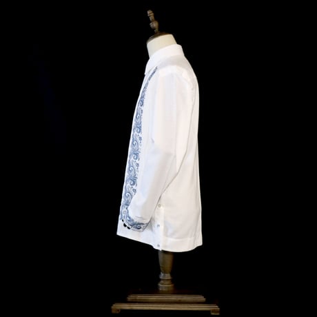 【お取り寄せ商品】【長袖】【袖刺繍】【IMP-101L-WBL】【 L/S GUAYABERA】【WHITE x BLUE 】【 白 x 青 】