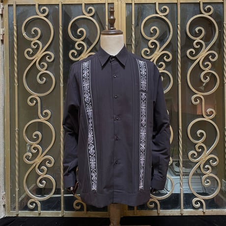 【2027年7月31日までにお届け】【受注生産】【長袖】【 ESG-32L-BS 】【 L/S GUAYAMISA 】【BLACK x SILVER】 【黒 x 銀】