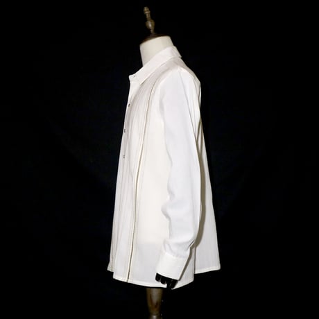 【お取り寄せ商品】【長袖】【ESG-108L-OFBR】【 L/S GUAYAMISA】【 COTTON 】【 OFF WHITE x BROWN 】【 オフホワイト x 茶色 】