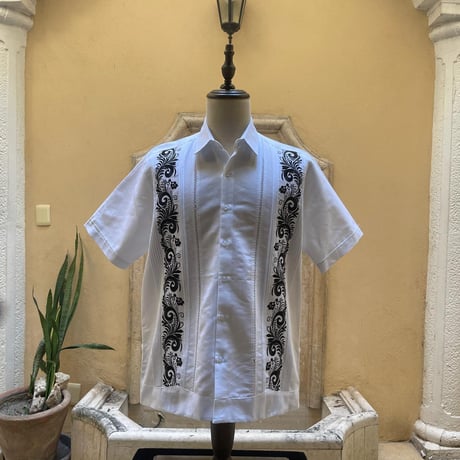 【予約商品】【半袖】【袖刺繍】【ESG-30S-WB】【 S/S GUAYAMISA 】【 WHITExBLACK 】【 白x黒 】
