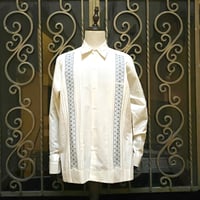 【2027年7月31日までにお届け】【受注生産】【長袖】【麻の葉柄】【 ESGS-10L-OFJA】【 L/S GUAYAMISA ASA 】【OFF WHITExJADE】 【オフホワイトx翡翠】