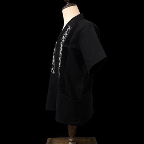 【ESG-20S-BS】【REJILLADA 】【S/S GUAYABERA】【BLACKxSILVER】 【黒x銀】