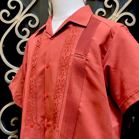 【2027年7月31日までにお届け】【受注生産】【半袖】【 ESG-01S-OR 】【 S/S GUAYABERA 】【 REJILLADA 】【 ORANGE 】【 オレンジ 】