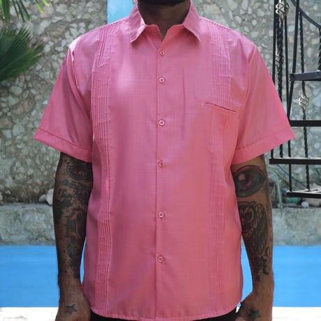 【PURO】【COTTON/POLYESTER】【 ESG-100S-CO】【 S/S GUAYABERA】【CORAL】