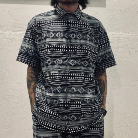 ☆【希少】GUAYABERAS abdala 半袖 キューバシャツ ブラック☆ ☆【希少】GUAYABERAS abdala 半袖 キューバシャツ ブラック☆