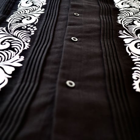 【お取り寄せ商品】【長袖】【IMP-COL-100L-B】【GUAYABERAS COLLI】【 L/S GUAYAMISA】【 BLACK x WHITE 】【 黒 x 白 】