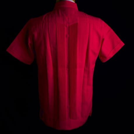 【2027年7月31日までにお届け】【受注生産】【半袖】【 ESG-01S-REW 】【 S/S GUAYABERA 】【 REJILLADA 】【 RED x WHITE 】【 赤 x 白 】