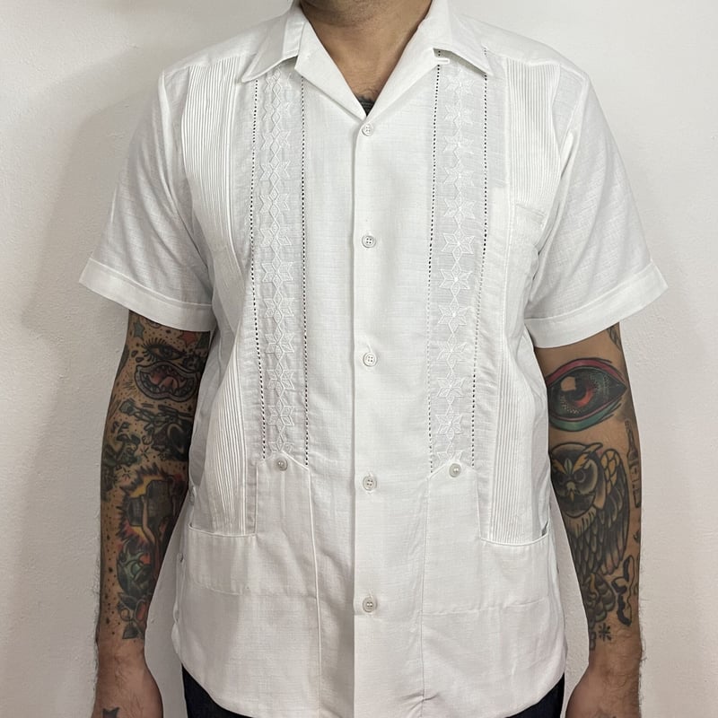 半袖】【 ESGS-03S-W 】【 S/S GUAYABERA 】【 REJILLADA 