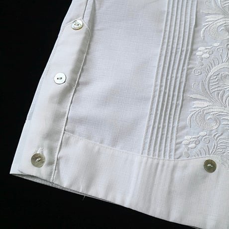 【お取り寄せ商品】【長袖】【袖刺繍】【IMP-101L-W】【 L/S GUAYAMISA】【 WHITE 】【 白 】