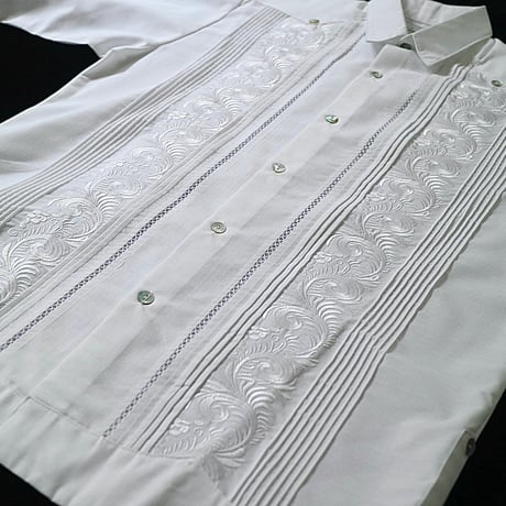 【お取り寄せ商品】【長袖】【袖刺繍】【IMP-101L-W】【 L/S GUAYAMISA】【 WHITE 】【 白 】