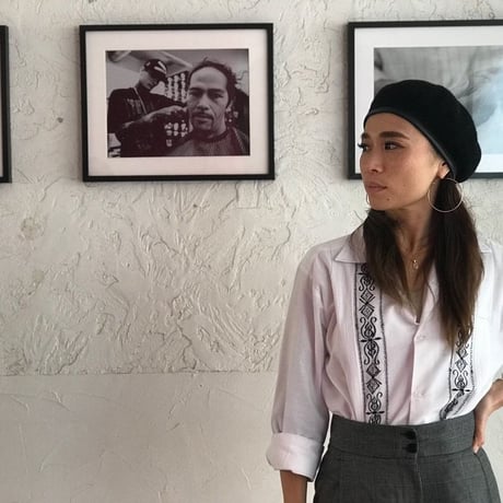 【長袖】【 ESG-01L-WB 】【L/S GUAYABERA】【 REJILLADA 】【 WHITE x BLACK 】【 白 x 黒 】