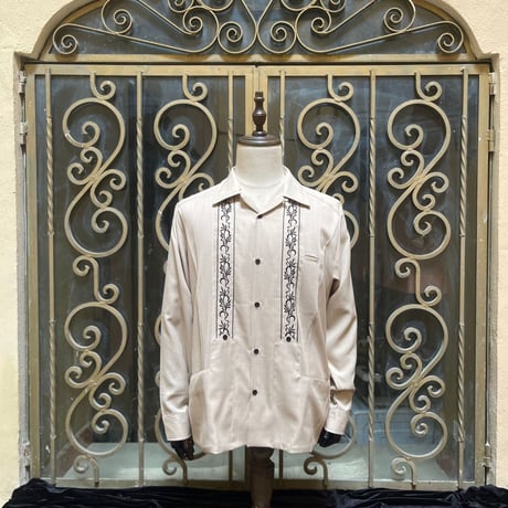 【2027年7月31日までにお届け】【受注生産】【長袖】【 ESG-20LP-LBEB 】【 REJILLADA CIPRE 】【 POLYESTER 】【 LIGHT BEIGE x BLACK 】