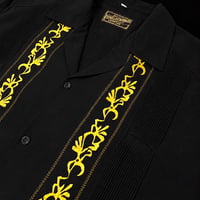 【予約】【ESG-20S-BG】【REJILLADA 】【S/S GUAYABERA】【BLACKxGOLD】 【黒x金】