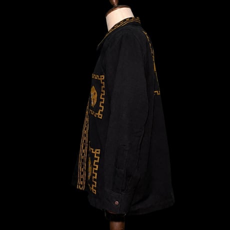 【予約商品】【長袖】【IMP-QTZ-CAL-LS-BG】【GUATEMALA】【 L/S QUETZAL SHIRTS/CALAVERA(カラベラ)】【BLACKxGOLD】【黒x金】