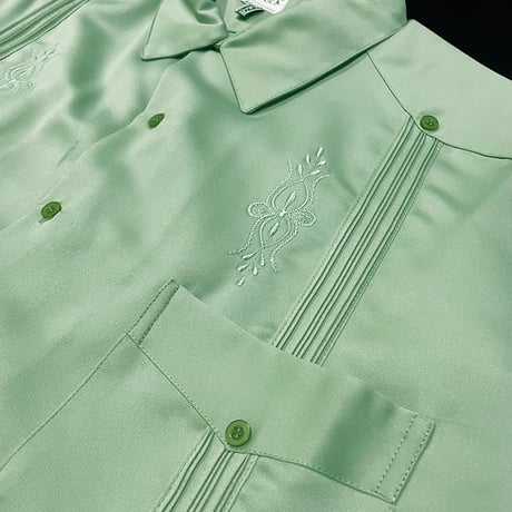 【予約】【半袖】【IMP-DE-15S-LIGRE-42】【 DEADSTOCK 】【S/S GUAYABERA】【LIME GREEN】【ライムグリーン】