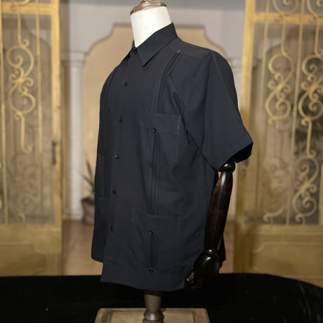 【半袖】【 ESG-33S-B】【 S/S CUBANA 】【GUAYABERA】【BLACK】【黒】