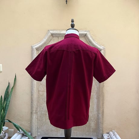 【半袖】【ESG-30S-BUG】【 S/S GUAYAMISA 】【BURGUNDYxGOLD】【臙脂色x金】