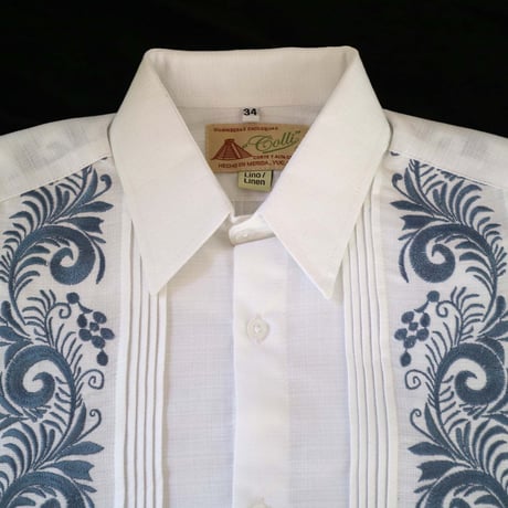 【お取り寄せ商品】【長袖】【IMP-COL-100L-WBL】【GUAYABERAS COLLI】【 L/S GUAYAMISA 】【 WHITExBLUE 】【 白 x 青 】