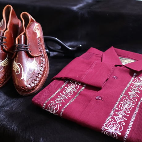 【2027年7月31日までにお届け】【受注生産】【長袖】【 ESG-01L-BUW 】【 REJILLADA 】【 BURGUNDY x WHITE 】【  臙脂(えんじ)色 x 白 】