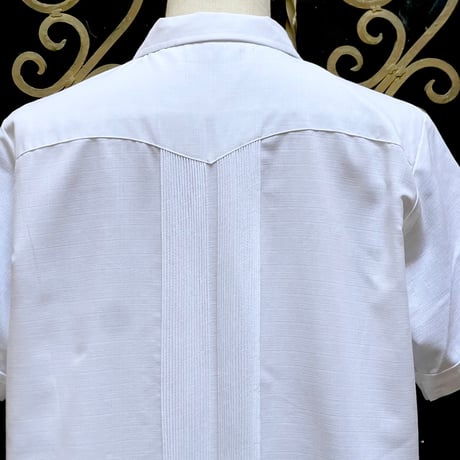 【2027年7月31日までにお届け】【受注生産】【半袖】【 ESGS-04S-WG】【 S/S GUAYABERA 】【 REJILLADA ASA 】【 麻の葉柄 】【 WHITExGOLD 】