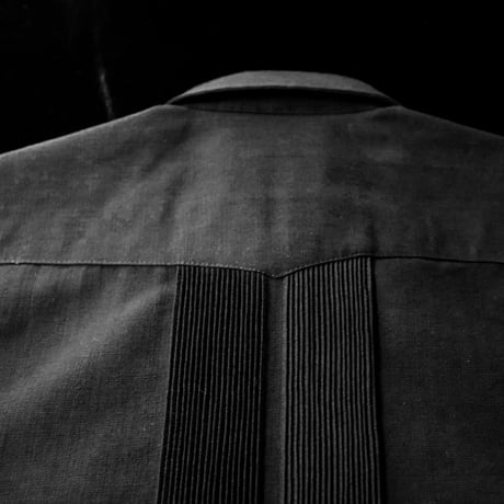 【2027年7月31日までにお届け】【受注生産】【半袖】【 ESGS-04S-B 】【 S/S GUAYABERA 】【 REJILLADA ASA 】【 麻の葉柄 】【 BLACK 】【黒】