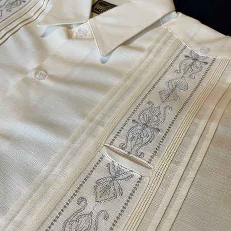 【長袖】【 ESG-32L-OFS 】【 L/S GUAYAMISA 】【OFF WHITExSILVER】 【オフホワイトx銀】