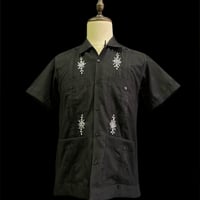 【半袖】【サイズ36(M)】【IMP-DE-02S-B-36】【 DEADSTOCK 】【S/S GUAYABERA】【BLACK】 【黒】