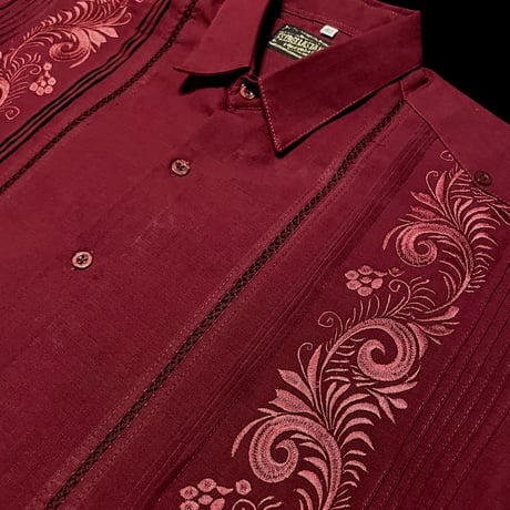 【予約商品】【半袖】【ESG-30S-BU】【 S/S GUAYAMISA 】【BURGUNDY】【臙脂色】