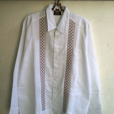 【お取り寄せ商品】【長袖】【ESG-109L-WBR】【CRUZ】【 GUAYAMISA】【 L/S GUAYABERA】【WHITExBROWN】