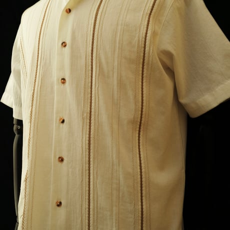 【お取り寄せ商品】【半袖】【 S/S GUAYAMISA 】【ESG-108S-OFBR 】【 OFF WHITE x BROWN 】【 オフホワイト x 茶色 】